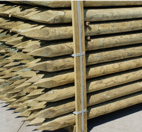 Palo tornito di pino impregnato tondo con punta (10 pz.)
