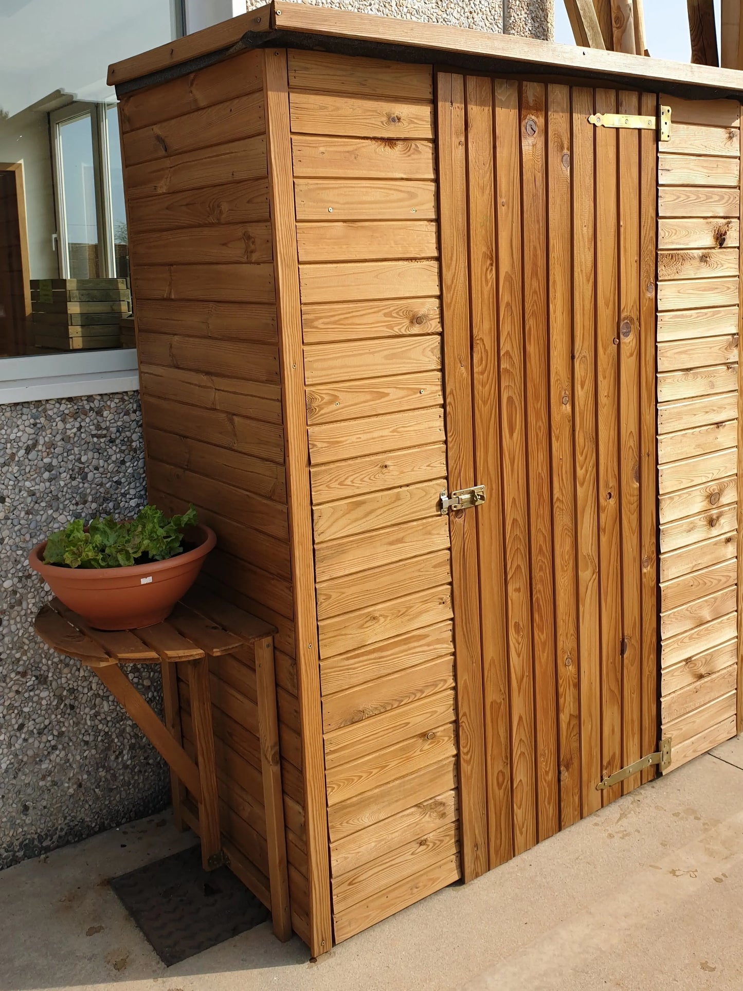 ARMADIO PORTA ATTREZZI IN LEGNO DI PINO IMPREGNATO DA GIARDINO Brico Pali Legno by Holz Brenz srl