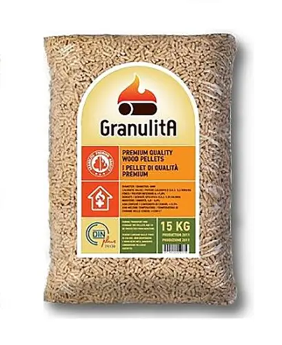 PELLET GRANULITA DIN/EN PLUS A1 15KG -20pz- Brico Pali Legno by Holz Brenz srl