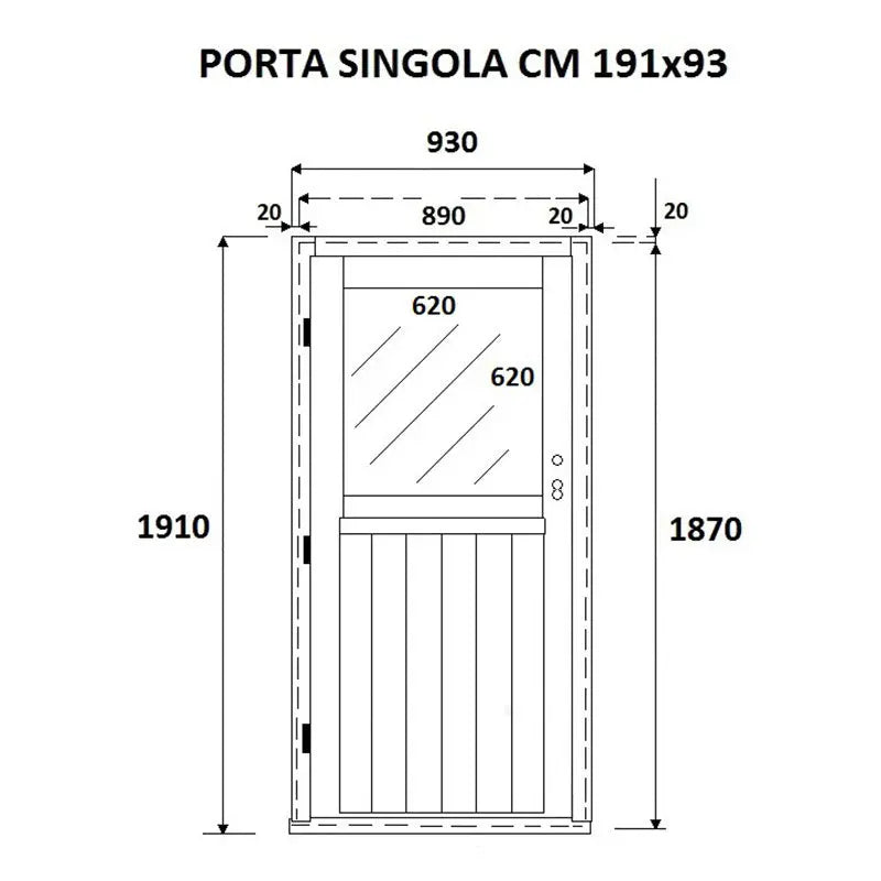 PORTA SINGOLA 93X191 IN LEGNO DI ABETE Brico Pali Legno by Holz Brenz srl