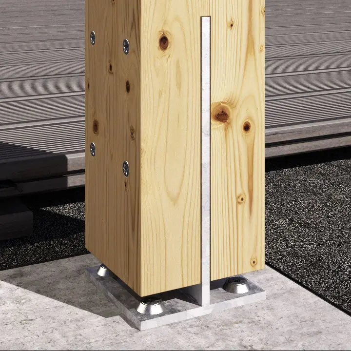 PORTAPILASTRO A “T” 100x100x206 ZINCATO Brico Pali Legno by Holz Brenz srl