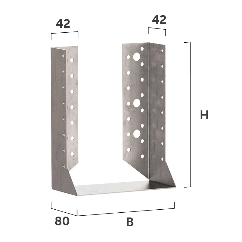 SCARPA METALLICA AD ALI INTERNE -4pz- Brico Pali Legno by Holz Brenz srl