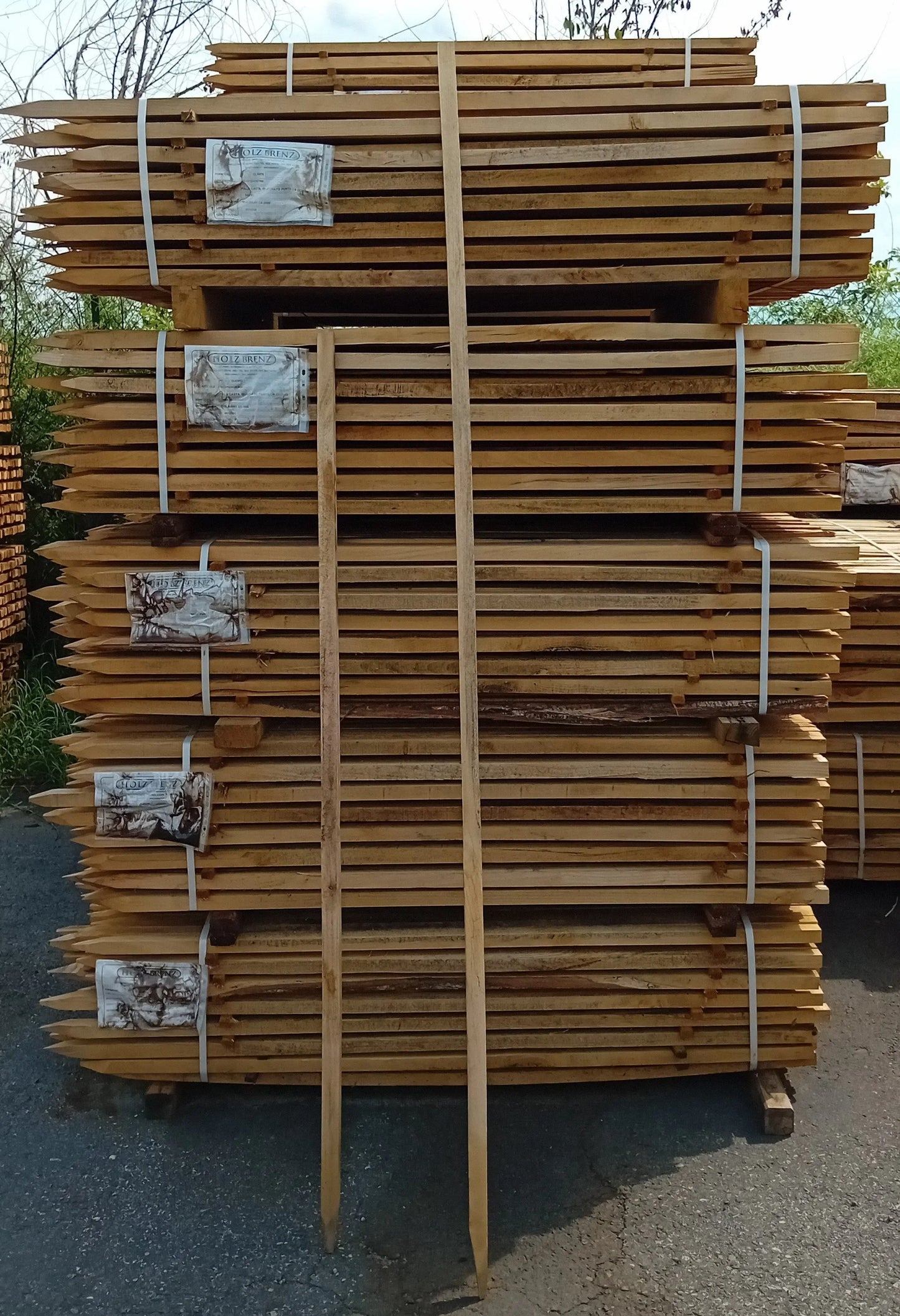 Listello quadrato 3x3 e 4x4 di castagno con punta (10pz) Brico Pali Legno by Holz Brenz srl