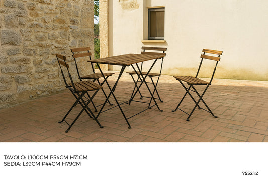 SET TAVOLO PIEGHEVOLE CON 4 SEDIE